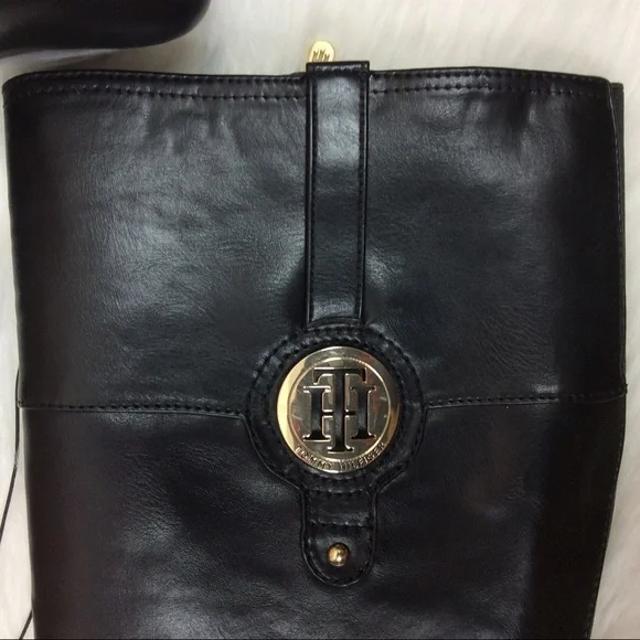 New Tommy Hilfiger Twivane Tall Riding Boots - Picture 4 of 9